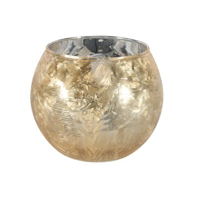 Gold Frosted Bubble Ball Votive Candle Holder (L)