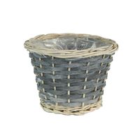 16cm Round Grey Woodchip Basket (120)