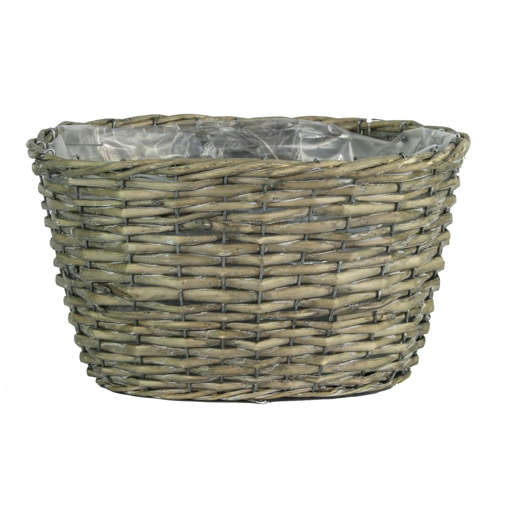 Oval Grey Rattan Basket | APAC