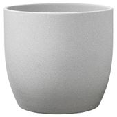 Basel Stone Ceramic Pot Light Gray Stone Effect 27cm