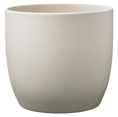 Basel Stone Ceramic Pot Sahara Beige 13cm