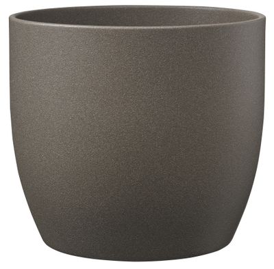 Basel Stone Ceramic Pot Gray Brown Stone Effect 16cm