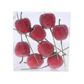 5cm Frosted Apple on Wire Red (12/120)