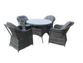 Rowena Rattan Garden Set - Round - 5 Pieces