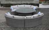 Rowena Rattan Oval Garden Dining Set 