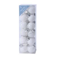 White Shatterproof Baubles (3cm) (24 pieces)