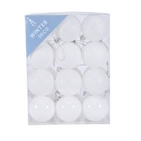 White Shatterproof Baubles (6cm) (24 pieces)
