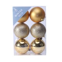 Gold Shatterproof Baubles (8cm) (6 pieces)