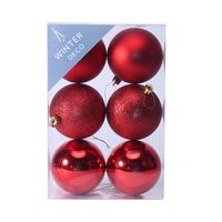 Red Shatterproof Baubles (8cm) (6 pieces)