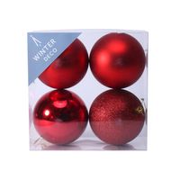 Red Shatterproof Baubles (10cm) (4 pieces)