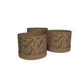Seasons Greetings Hat Box - Black on Kraft (Set of 3) (Largest - D19 x H14.4cm)