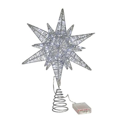 39Cm Multi-Pointed Star Tree Top - Silver