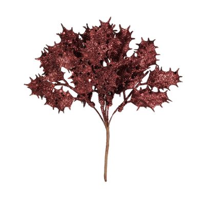 Glitter Holly Pick Burgundy