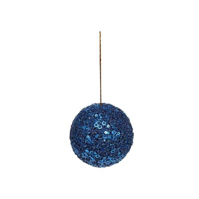 Royal Blue Glitter Bauble 10cm