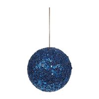 Royal Blue Glitter Bauble 12cm