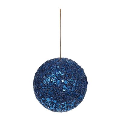 Royal Blue Glitter Bauble 12cm