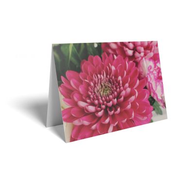 Folded Card - Dark Pink Chrysanthemum