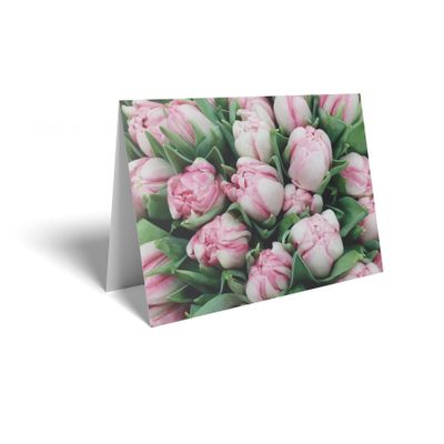 Folded Card - Pink/White Tulips