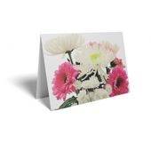 Folded Card - White Chrysanthemum/Pink Gerbera