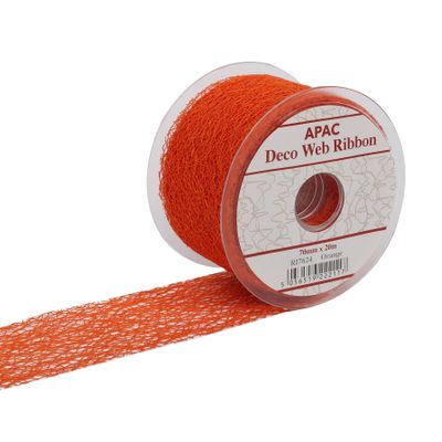 70mm x 20m Orange Deco Web Ribbon (6/72)