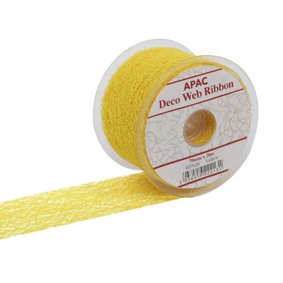 70mm x 20m Yellow Deco Web Ribbon (6/72)