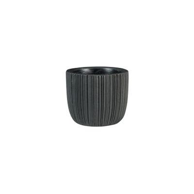 Vogue Black Linear Pot - H8.5cm