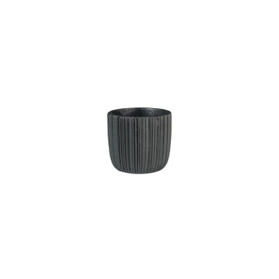Vogue Black Linear Pot - H6.5cm