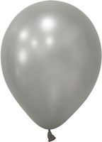 Silver Metallic Latex Balloon - 12 inch - Pk 100