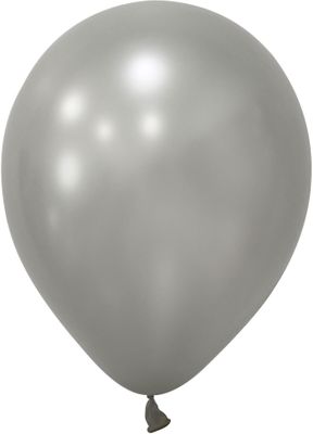 Silver Metallic Latex Balloon - 12 inch - Pk 100