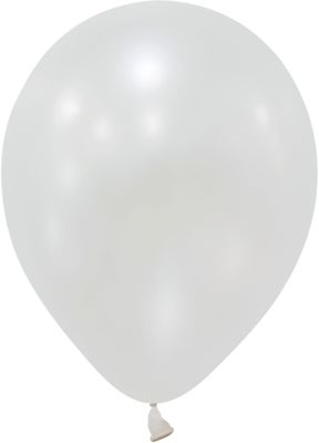 White Metallic Latex Balloon - 12 inch - Pk 100