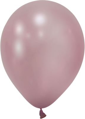 Rose Pink Metallic Latex Balloon - 12 inch - Pk 100