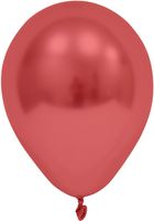 Red Chrome Round Shape Latex Balloon - 6 inch - Pk 50
