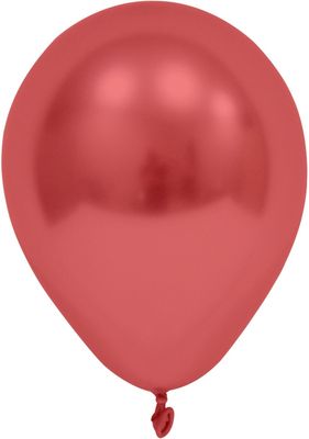 Red Chrome Round Shape Latex Balloon - 6 inch - Pk 50