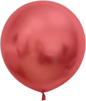 Red Chrome Jumbo Latex Balloon - 24 inch - Pk 3