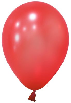 Red Metallic Round Shape Latex Balloon - 5 inch - Pk 100
