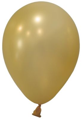 Gold Metallic Round Shape Latex Balloon - 5 inch - Pk 100