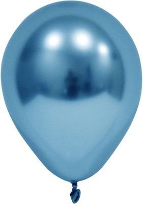 Blue Chrome Round Shape Latex Balloon - 6 inch - Pk 50