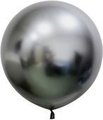 Space Grey Chrome Jumbo Latex Balloon - 24 inch - Pk 3