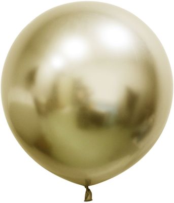 Gold Chrome Jumbo Latex Balloon - 24 inch - Pk 3