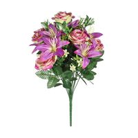Pembroke Open Rose Lily Mixed Bunch - Purple