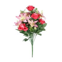 Pembroke Open Rose Lily Mixed Bunch -Pink