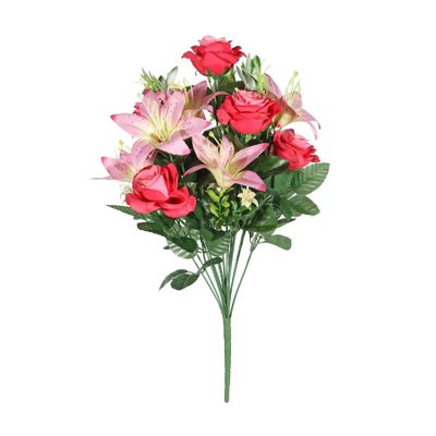 Pembroke Open Rose Lily Mixed Bunch -Pink