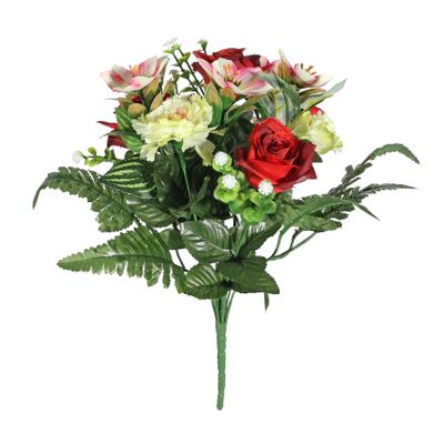 Pembroke Rose and Fern Mixed Bunch - Red