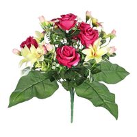 Pembroke Leafy Rose and Orchid Bunch - Purple
