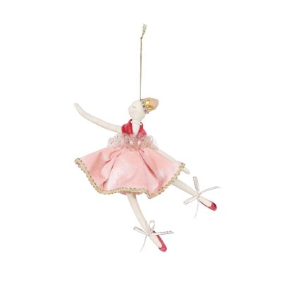 Burgundy and Pink Velvet Ballerina Hanger 13x22cm 