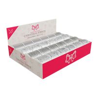Display Box of 20 Ribbons 63mm x 2.7m Assorted Silver 