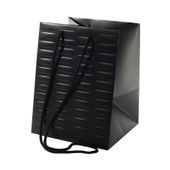 Black Woven Textured Hand Tie Bag (19x25cm)