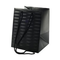 Black Woven Textured Hand Tie Bag (19x25cm)