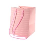 Pink Woven Textured Hand Tie Bag (19x25cm)