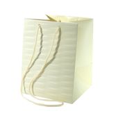 Ivory Woven Textured Hand Tie Bag (19x25cm)